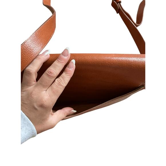 Women's Genuine Leather with Suede Upper Front Belt Buckle Crossbody - Picture 6 of 9